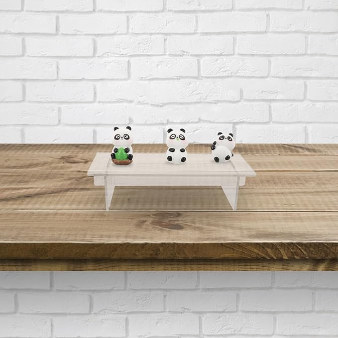 Acrylic Display Risers 2pcs 20cm Tabletop Organizer Shelf for Action Figures Collectibles Perfume Makeup Storage Home Decor