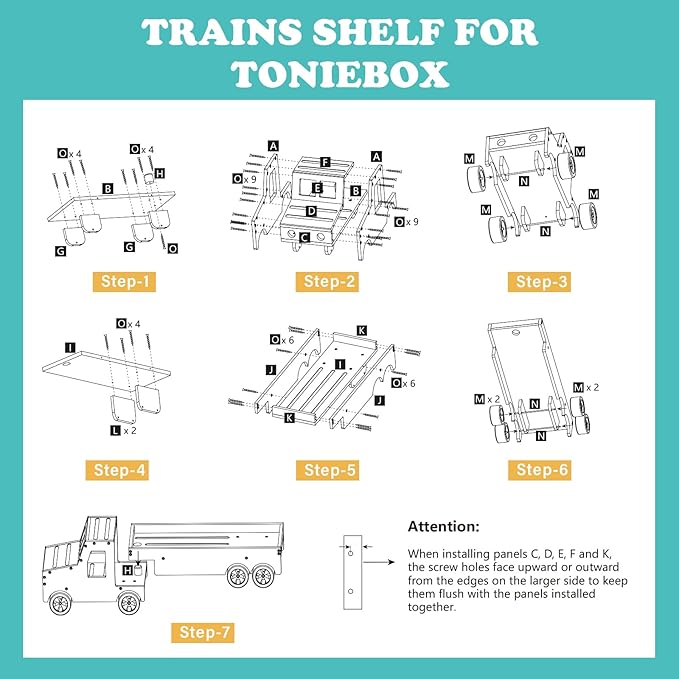 Truck for Tonies Box 1/2 Organizer Shelf Storage, Wooden Bus Magnetic Storage Holder for Toniebox Player Tonies Figures Characters for Children, Display Collection 20~30 Tonie Box Characters