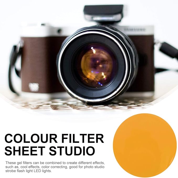 SOLUSTRE Sunset Ambient Light Film 2.6 Inch Transparent Orange Filter Sheet for Atmosphere Lighting and Multi-Color Sunset Lamp Effects