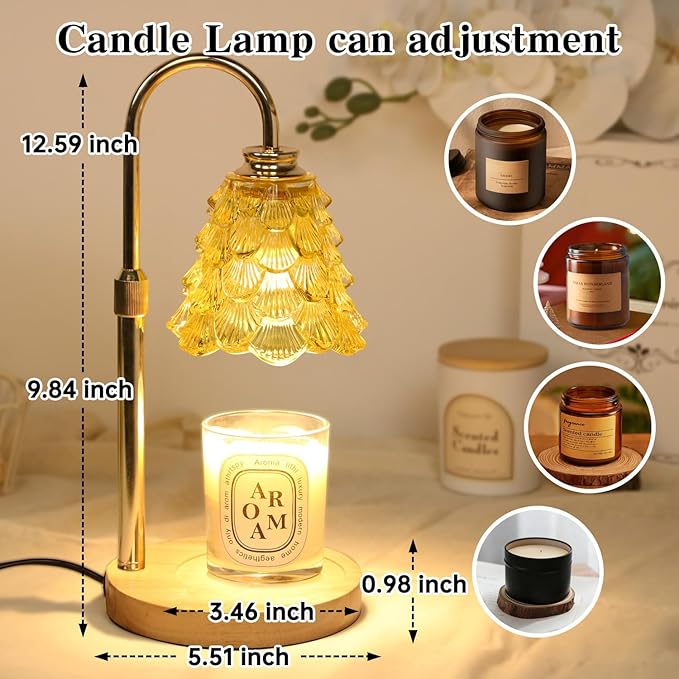 GEEZO Fragrance Candle Warmer Lamp,Electric Candle Warmer with Timer & Dimmer,Mom Christmas Birthday Gifts for Women, House Warming Gifts New Home Bedroom Decor