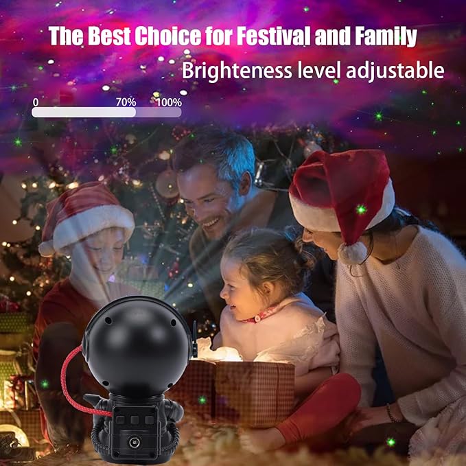 Astronaut Star Projector, Galaxy Projector Light, Kids Night Light with Guitar, Nebula Star Ceiling Night Light,Gifts for Birthdays, Valentine's Day, Christmas,with Remote,Black