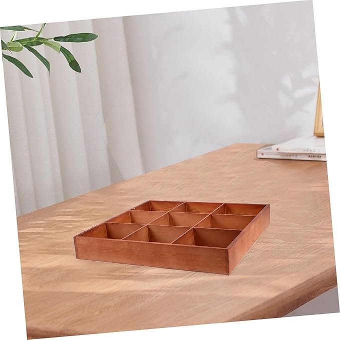 GLEAVI Wooden Organizer Box for Parts and Accessories Multi-compartment Storage for Jewelry Makeup and Office Supplies Stylish and Space-efficient Design