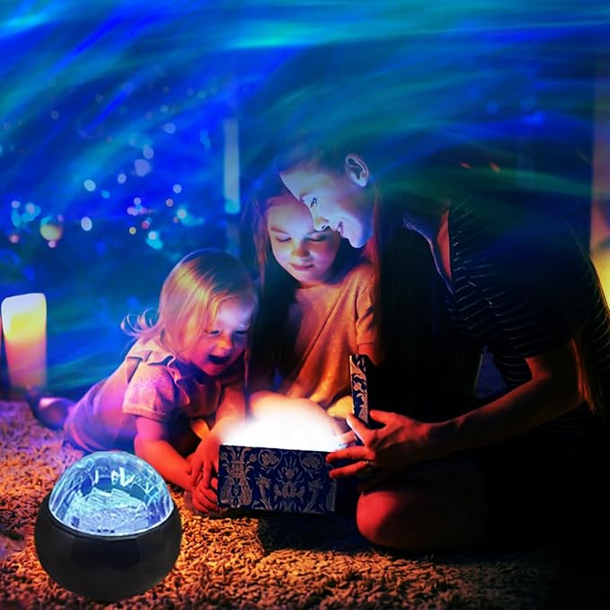 MAXROCK Projector Night Lights for Bedroom Decor, Star Sky Moon Light Projector, Romantic Muticolor Night Lighting Lamp, Creative Gifts