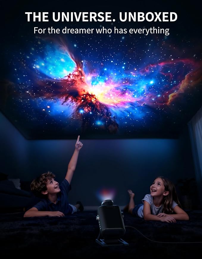 Galaxy Star Projector for Bedroom with 60 Built-in Non-Fading Scenes, HD Home Planetarium Projector, 3D Cosmic Galaxy Light for Bedroom, Twinkling Star & Meteor, Ultimate Space Gift