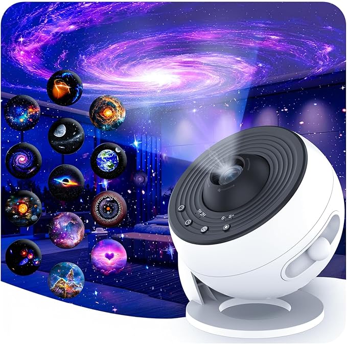 13 in 1 Planetarium Projector, Galaxy Star Projector for Bedroom with Constellation Solar System, 360° Rotating Ceiling Night Light Projector with Timer HD Projection for Kids Adults Room Decor Gift
