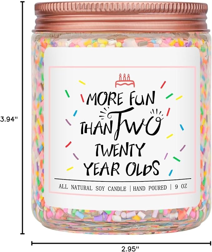 Homsolver 40th Birthday Gifts for Women, Perfect Ideas Birthday Decorations Candle Gift for Mom, Friends, Wife, Sister, Vanilla Cream Scent Handmade Aromatherapy Candles