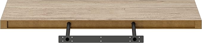 Ballucci Floating Shelf, 36" Wood Wall Shelf with Invisible Brackets for Bathroom, Living Room, Bedroom, Kitchen, Nursery, 8" Deep, Oak Finish