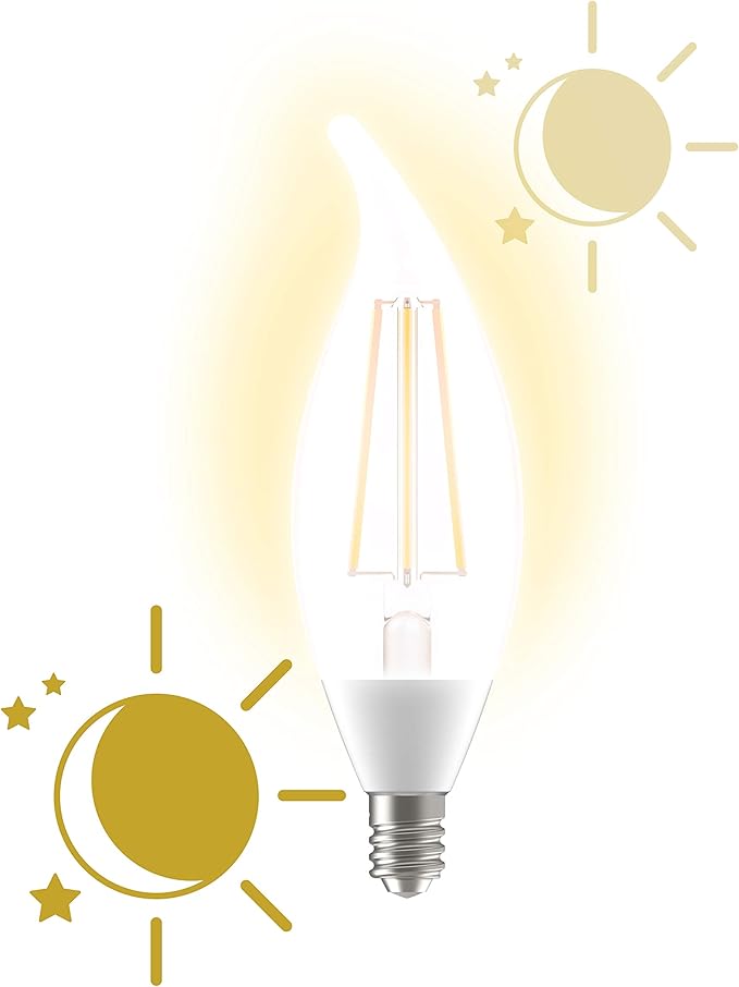 GE LED+ Dusk to Dawn LED Light Bulbs, Automatic On/Off Outdoor Security Lights, Soft White, E12 Candelabra Base (8 Pack)