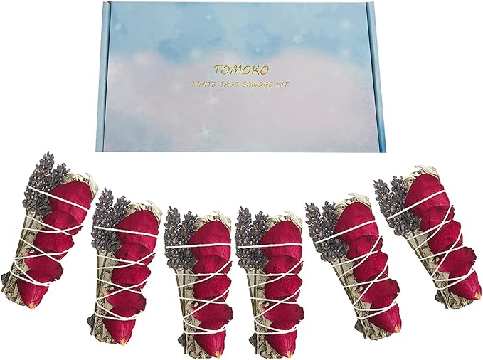 TOMOKO White Sage Smudge Product (6 Floral Sage with Box)