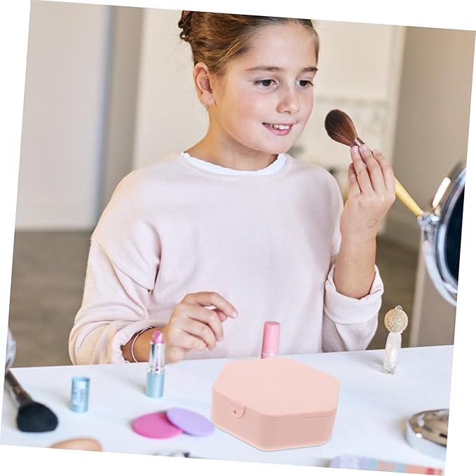 SHOWERORO Portable Jewelry Storage Box Mirror Compact Makeup Organizer Stylish Design for Earrings Necklaces and Bracelets Travel-friendly Jewelry Holder for Women and Girls