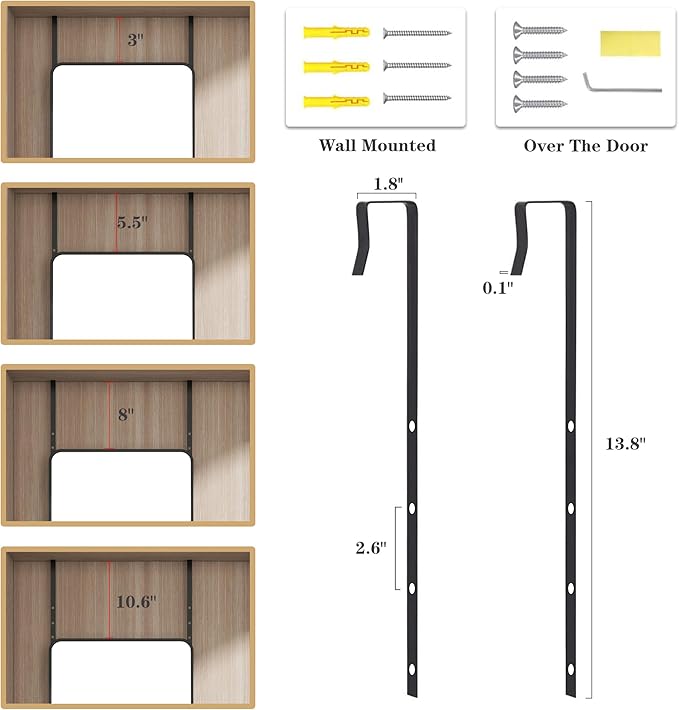 Full Length Door Mirror 14x48, Metal Frame with Protective Film, No-Drilling Hanging or Wall Mount (Horizontal/Vertical), Hooks & Hardware Included, Full Body Mirror for Bedroom, Dorm, Black