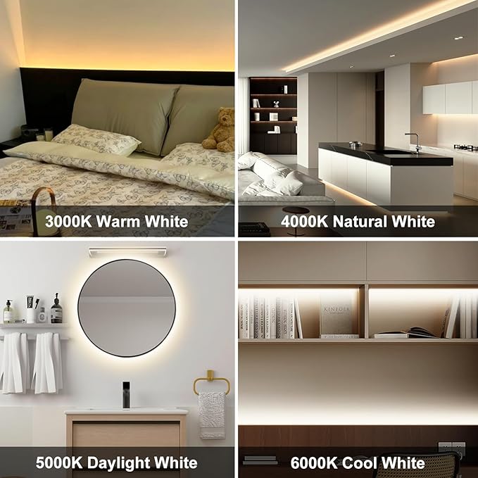 Pandery COB LED Strip Light,CCT Dimmable Strips Light,2700K-6500K,24ft/7.5m,8mm Wide,CRI90+ 24V LED Strips Kit with Bluetooth APP Control/Music Mode,for Bedroom,Kitchen,DIY Lighting