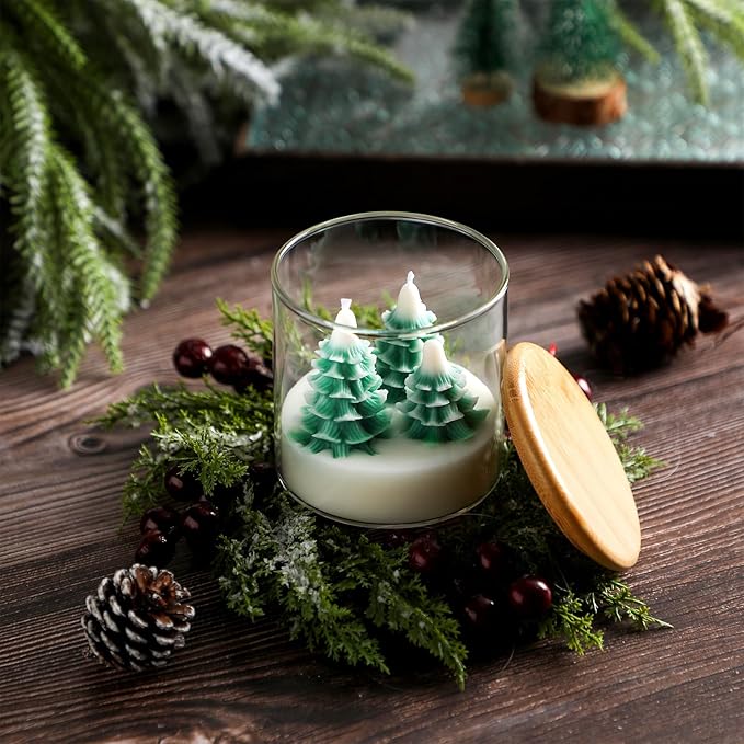 Tondiamo Christmas Candles Gift, 3.15 inch Scented Decorative Christmas Tree Votive Candles for Xmas Gifts Party Favors Wedding Baby Shower Spa Home Decoration Gifts