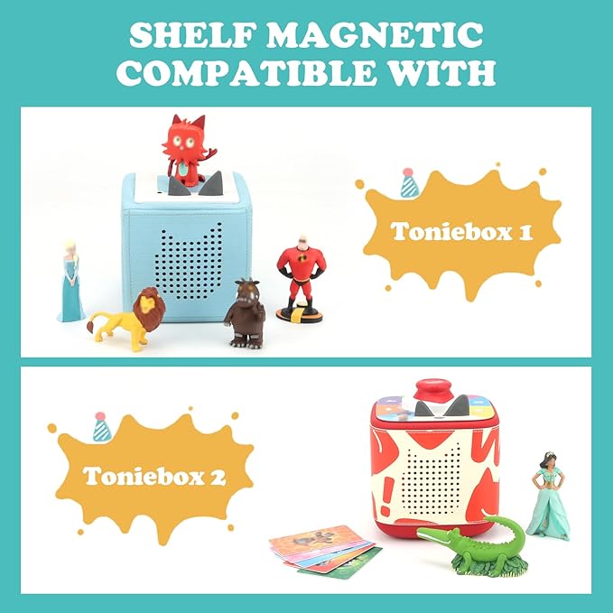 for Tonies Box Organizer Shelf Storage, for Tonie Shelf Magnetic, Compatible with Tonie Box 1/2 Player Tonies Figures Characters for Children, Display Collection 20~30 Characters - Tractor