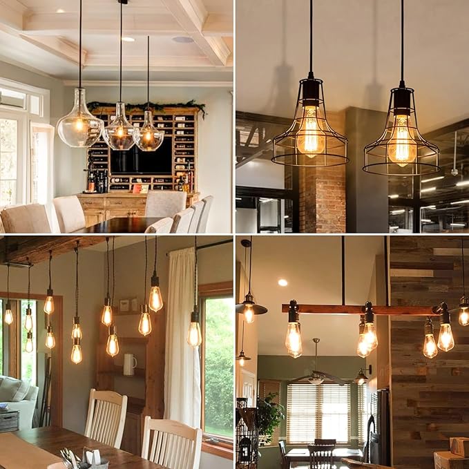 MorningLight 6 Pack Dimmable Vintage LED Edison Bulbs 40Watt, E26 LED Edison Light Bulbs 40 Watt Warm White 2700K, 4W ST58 Antique Decorative Filament Bulb for Farmhouse Pendant, Porch Lights, 400LM