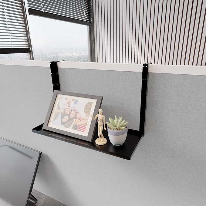 Office Cubicle Shelf - 14.2'' x 5.9'' Storage Organizer Floating Corner Rack Hanging Shelf Height Adjustable Home Office Essentials for Planter Statue Decor Photo Frame