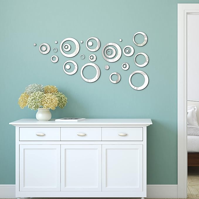 32 Pieces Adjustable Acrylic Mirror Removable Wall Sticker Decal Home Decoration (Style 4)