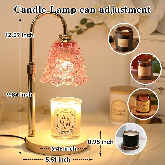 GEEZO Fragrance Candle Warmer Lamp,Electric Candle Warmer with Timer & Dimmer,Mom Christmas Birthday Gifts for Women, House Warming Gifts New Home Bedroom Decor