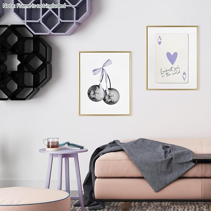 bakbrand Wall Art Minimalist Aesthetic Wall Decor Coquette Modern Canvas Decor Posters Trendy Preppy Bow Picture Print Painting for Bedroom/Living Room, Set of 4 Pcs Unframed (AC1, Purple, 8W x 10L)
