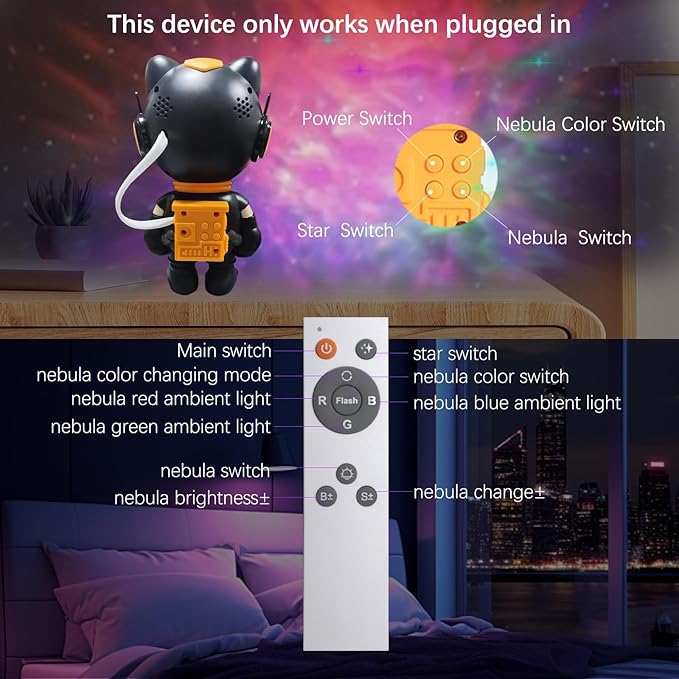 Start Projector-8 Colors Northern Light,Starry Nebula Ceiling LED Lamp, Robot Astronaut Galaxy Projetor with Remote,Galaxy Projector for Kids Room Decor Aesthetic,Star Projector for Bedroom