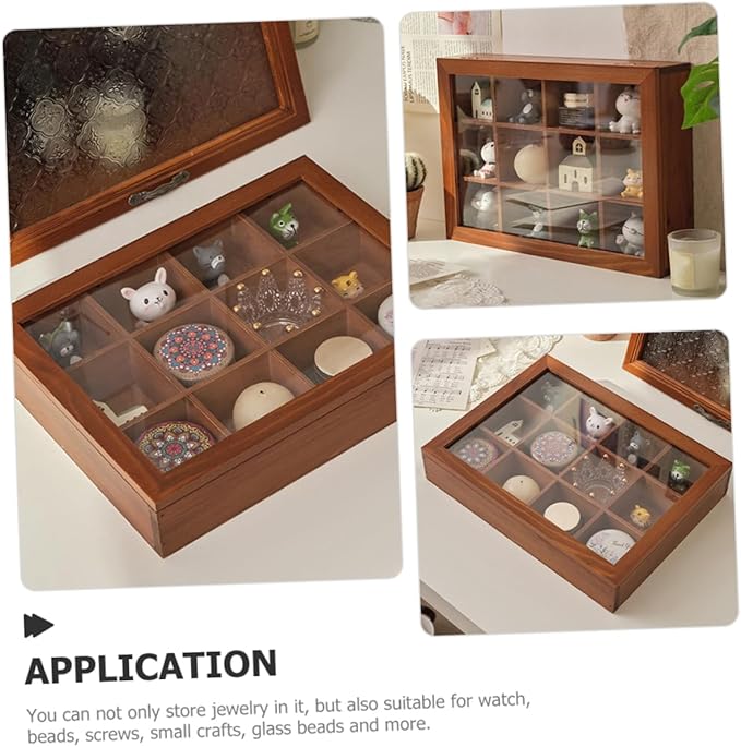Rustic Charm Wooden Storage Box Compartment Jewelry Holder Decorative Makeup Organizers and Storage