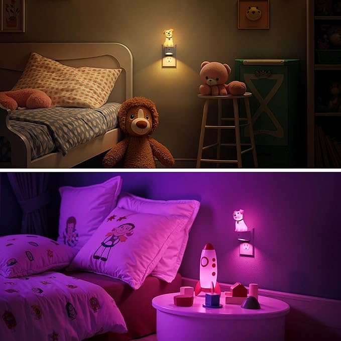 L LOHAS LED Night Light for Kids,3D Cute Puppy Night Lights,Schnauzer with Dusk to Dawn Sensor, RGB+Soft White 3000K,Dog Night Light,Birthday Gift Nightlight for Kids, Room Decor