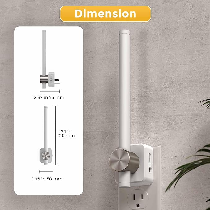 L LOHAS LED Night Light, Night Lights Plug into Wall, 0-200LM Bathroom Night Light, Dusk to Dawn Sensor 2W Dimmable Nightlights, Soft White 3000K, Modern Nightlight for Adults Mirror Restroom, 1 Pack