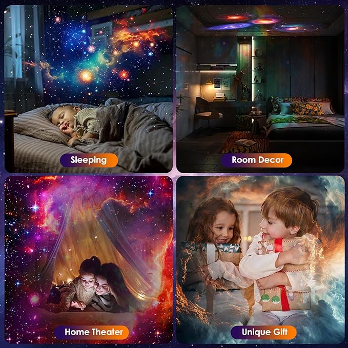 Upgraded Galaxy Star Projector for Bedroom, 13 in 1 Star Projector Galaxy Light,360° Rotating Planetarium Projector with Timer HD Constellation Ceiling Night Light for Kids Adults Room Decor Gift