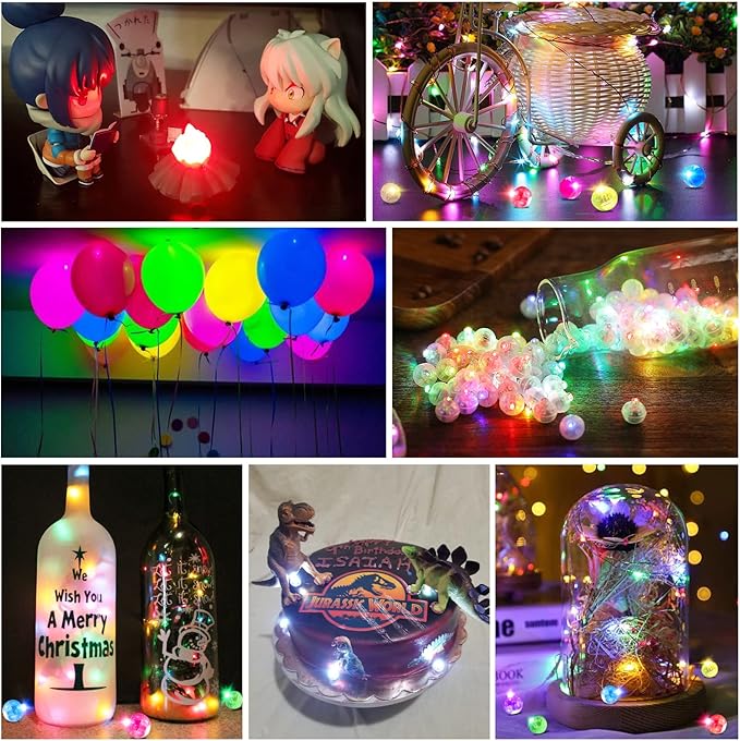 100PCs Mini Led Lights, Led Balloons Light for Party Decorations Neon Party Lights for Paper Lantern Easter Eggs Birthday Party Wedding Halloween Christmas Decoration(Glow steadily Blue)