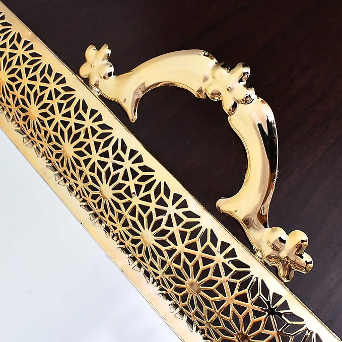 Decorative Glass Mirrored Tray Home Decor Vanity Tray for Dresser Make Up Jewelry Organizer Gold Perfume Tray Rectangle