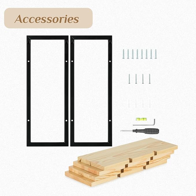 Wall Shelves for Living Room: Decorative Solid Floating Shelves Above Sofa Beside TV for Plant Vase Figurine Trinkets Collectibles