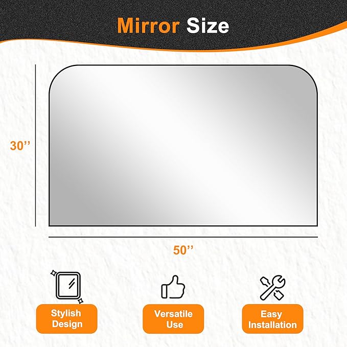Delma Bathroom Vanity Mirror,30" x 50" Black Metal Framed Wall Mirror for Over Sink, Living Room, Bedroom,Entryway Decor