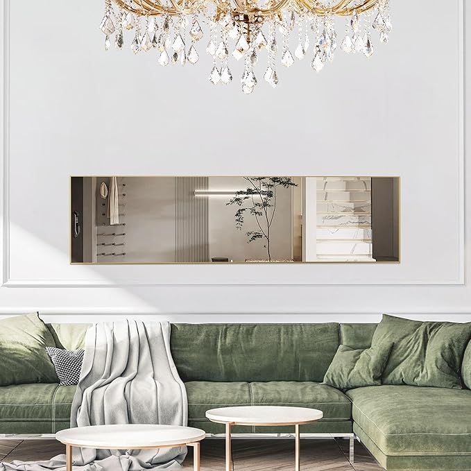 NEWBULIG Full Length Mirror, Full Body Floor Mirror with Aluminum Alloy Thin Frame, Wall or Standing Mirror for Bedroom, Living Room, Dressing Room