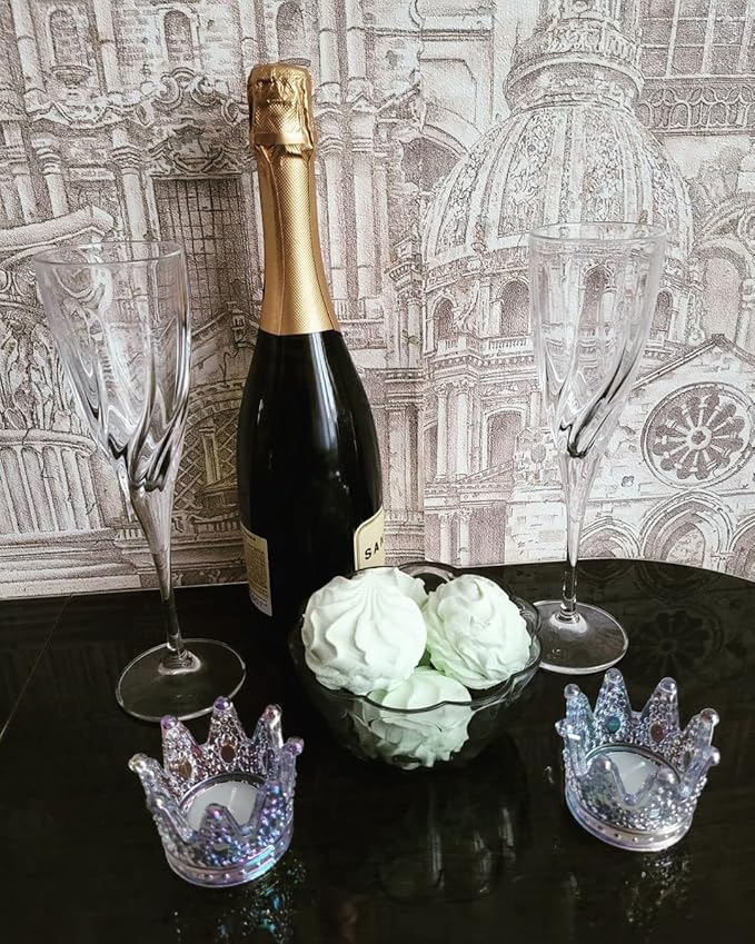 Crystal Glass Candle Holder Set of 2 Crown Shaped Makeup Sponge Beauty Egg Storage Rack Jewelry Watch Nail Art Dappen Dish Wedding Christmas Decor
