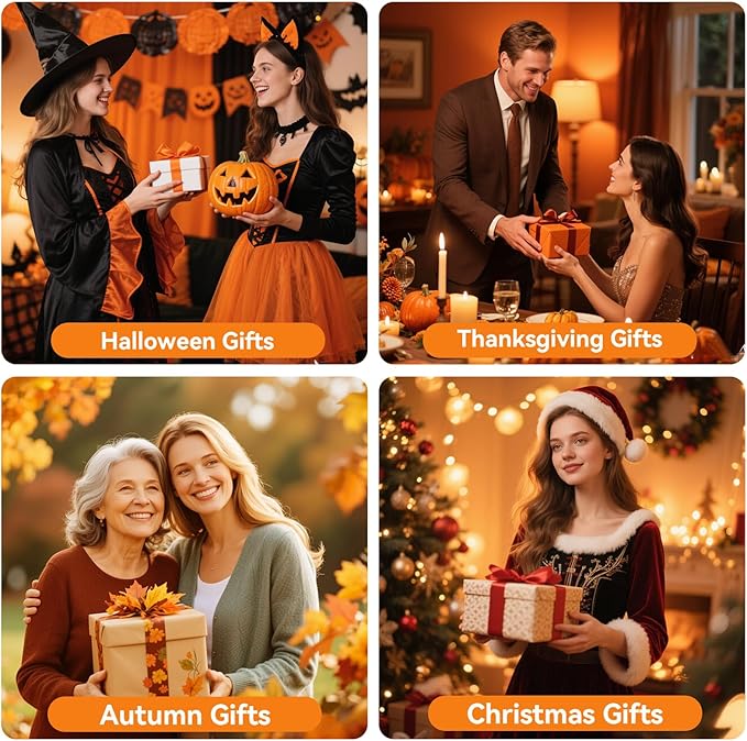 Flameless Candles Lights, Set of 3 Orange Flickering LED Candles with Remote & Timer, Dimmable LED Pillar Candles Battery Operated, Electric Candles for Fall Halloween Thanksgiving Decor (Orange)