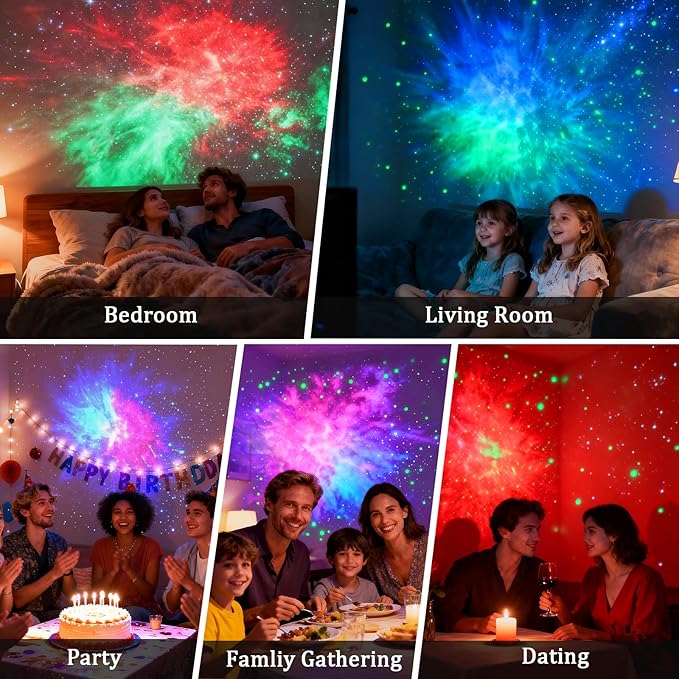 LIUYANG Galaxy Projector for Bedroom, Voice Control Star Projector with Nebula, Night Light for Kids Adults Room Decor Home Party Bar, Compatible with Alexa & Google Home Birthday Valentines Day Gifts