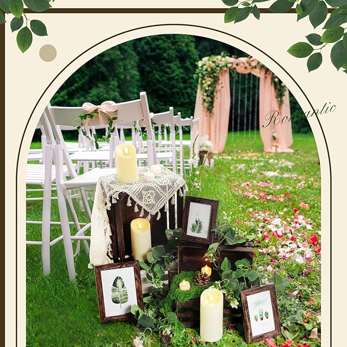 Yuntau 11 Pcs Rustic Nesting Wedding Decoration Sets, Christmas Rustic Farmhouse Decor Wood Crates for Display Decorative Box Storage Baskets Vintage Decor with Candles for Xmas Party Event(Brown)