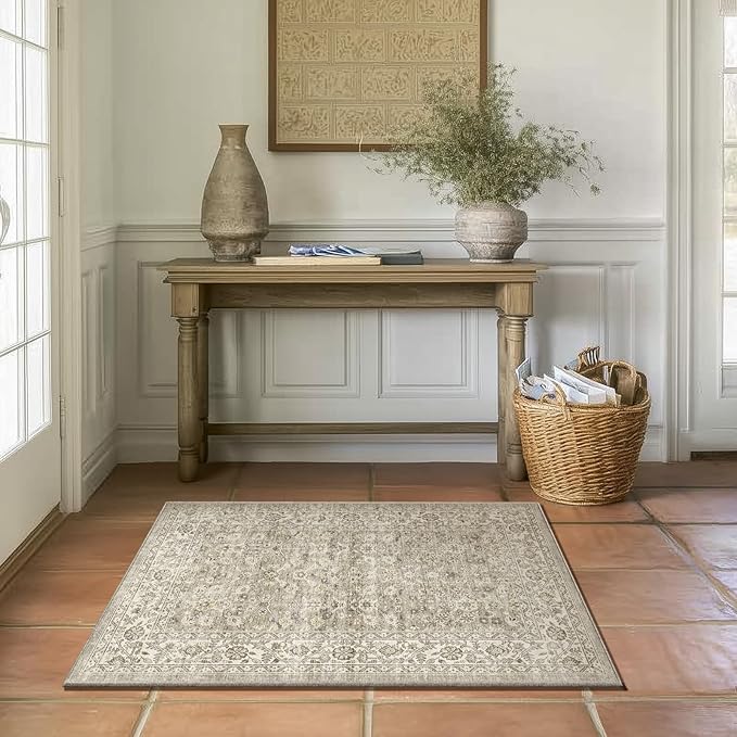 Washable Entryway Small Area Rugs: Door Mat Indoor Entrance 2x3 Boho Rug Stain Resistant Non-Slip Rubber Backing Soft Carpet for Kitchen Front Door Indoor Entrance Entry Bedroom Kids Room