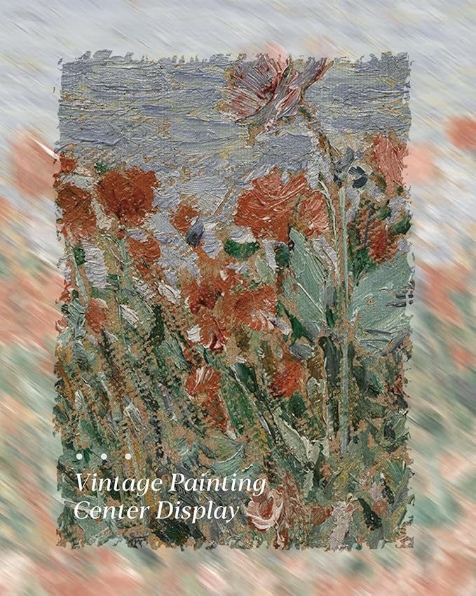 HUARCEY Framed Canvas Wall Art Prints, Living Room Shelf Vintage Decor Aesthetic, Garden Shoals Floral Paintings Farmhouse Wall Decor, Retro Table Desk Decoration for Bedroom Bathroom, 8x10Inch