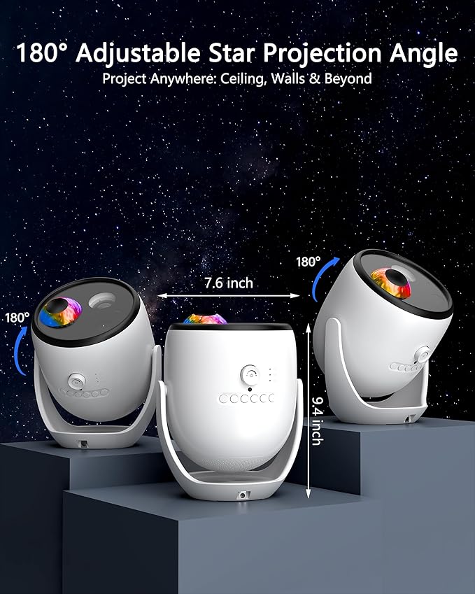 3D Galaxy Projector, Star Projector with 90 Dynamic Scenes, HD Planetarium Projector Night Light with Bluetooth Speaker for Room, Christmas Gift for Kids Adults, Relaxing Ambiance