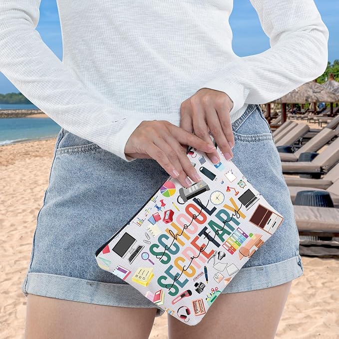 WZMPA Sch Secretary Cosmetic Bag Sch Secretary Office Gift Sch Secretary Assistant Makeup Pouch Bag For Secretary Day (Sch Secretary)