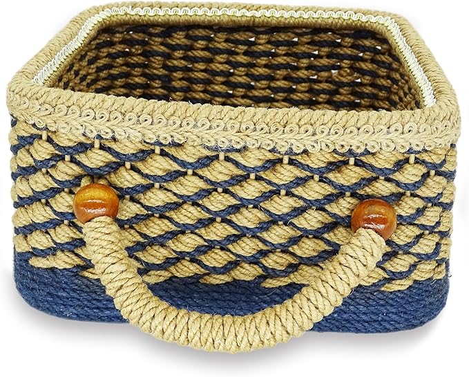 Zenpeace Wicker Small Basket, Suitable For Hand-Woven Basket with Handle,Organizing and Decorating Projects, Clothes and Various Items