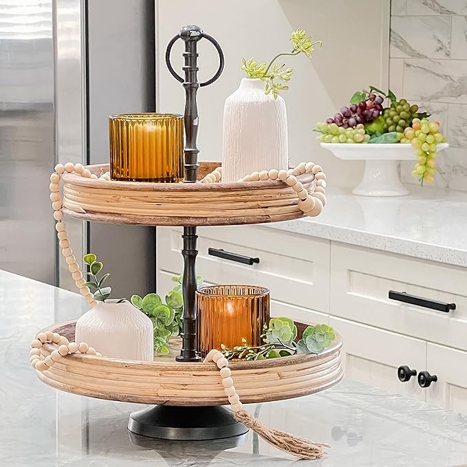 Kate Aspen Vintage Glass Tealight & Amber Votive Candle Holders (Set of 6) Rustic Fluted Candle Holder Set, Boho Home Decor, Wedding Table Centerpieces, Farmhouse Kitchen Table Decor