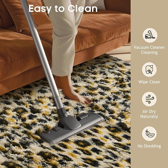 Ophanie Soft Fluffy Shaggy Rugs for Bedroom Living Room Dorm Nursery Home Decor Aesthetic,Color Leopard, Size 6x9