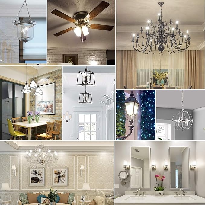 Yochoice 48-Pack Dimmable E12 LED Bulbs 40Watt Equivalent, 5000K Daylight White, 450Lumens, 4W B11 Vintage Chandelier Light Bulbs, Filament Clear Glass Candle Lamp for Ceiling Fan Home Decor