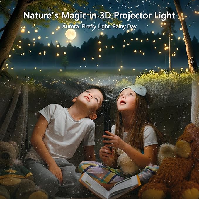 AIRIVO 3D Galaxy Projector, 3D Visual Star Projector with 90 3D Scenes, Planetarium Projector with Bluetooth Speaker, Moving Stars, Night Light Projector for Room Decor, Kids Adults, Christmas, White