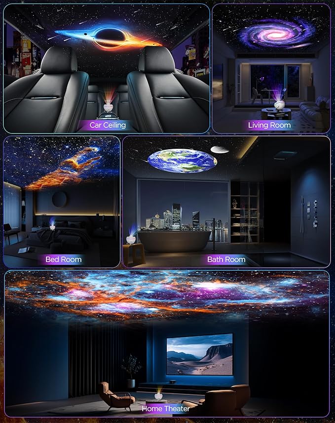 Galaxy Projector, 13 in 1 HD Planetarium Star Projector for Bedroom, Star Projector Light with Timer, Meteor & RGB Lighting Effects, Galaxy Light Projector for Kids & Adults