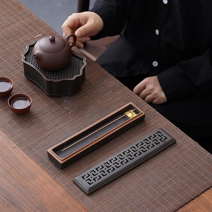 CEREMONY Incense Holder for Sticks,Ceramic Insence-Stick Holder Ash Catcher,Incense Holder Timkburner for Meditation Yoga Spa Room Decor