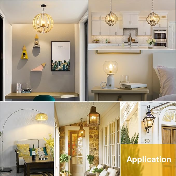 MAXvolador LED E12 Candelabra Light Bulbs 60W Equivalent, 6W B11 Candle Base, 600 Lumen Chandelier Bulb, Natural White 3500K, Non-Dimmable, Pack of 6