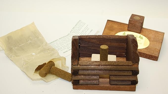 Small LOG Cabin Incense Burner 2.5"x3.5" Comes with 10 Balsam Fir Logs Paine's